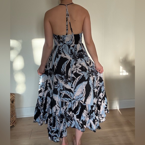 Free People Black and White Halter Sundress Maxi - Picture 3 of 4